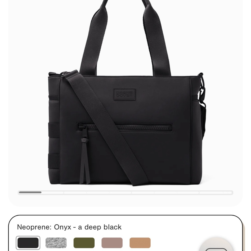 Black Neoprene Work Tote by Dagne Dover